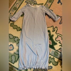 The Beaufort Bonnet Company Light Blue & White Striped Baby Gown